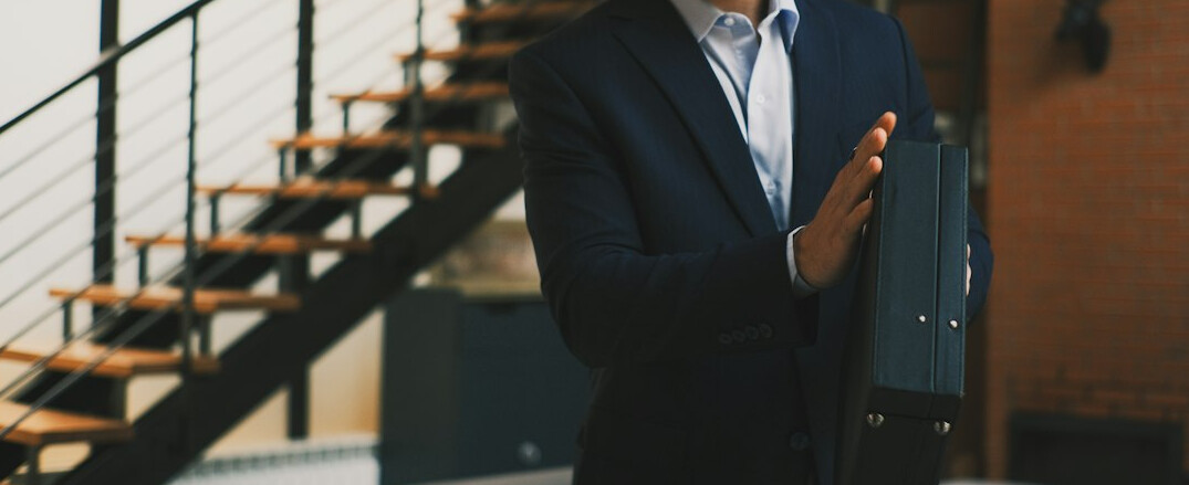 businessman in suit serious