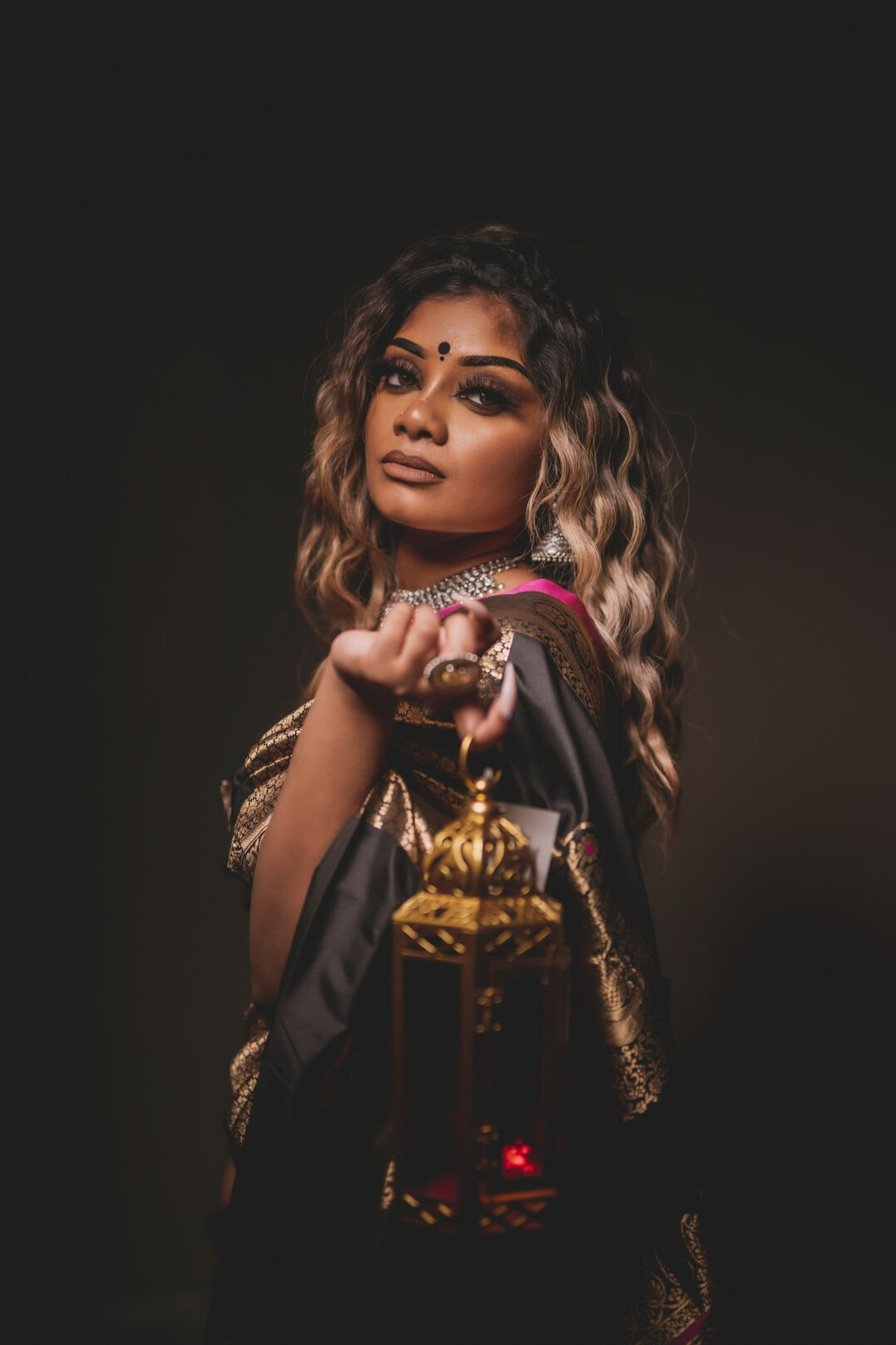 actress holding award