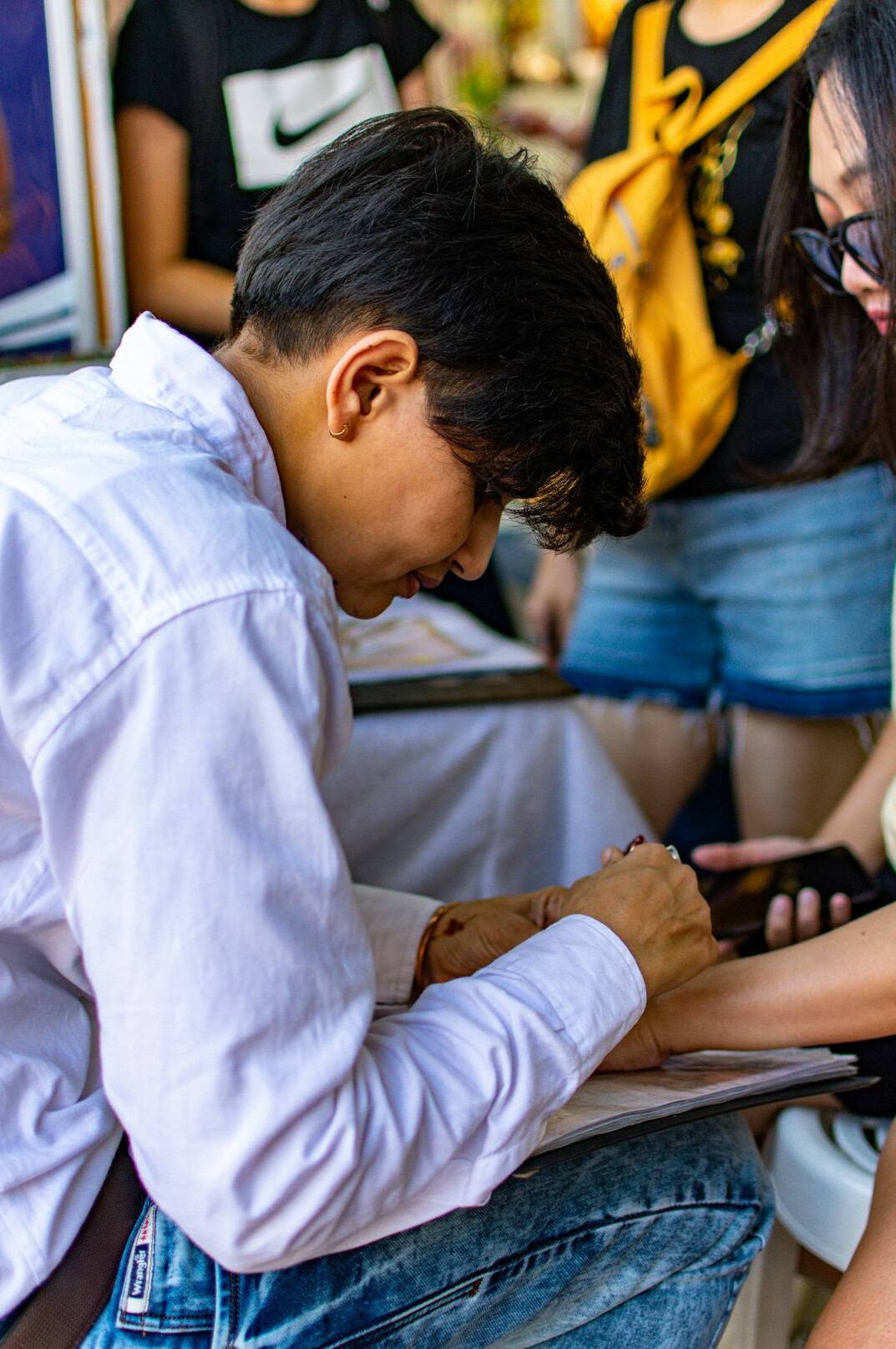 soccer player signing autographs