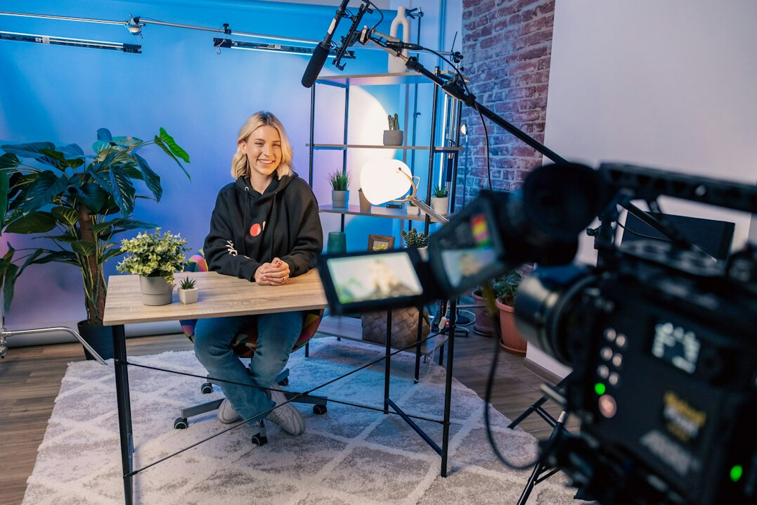 tv presenter on set